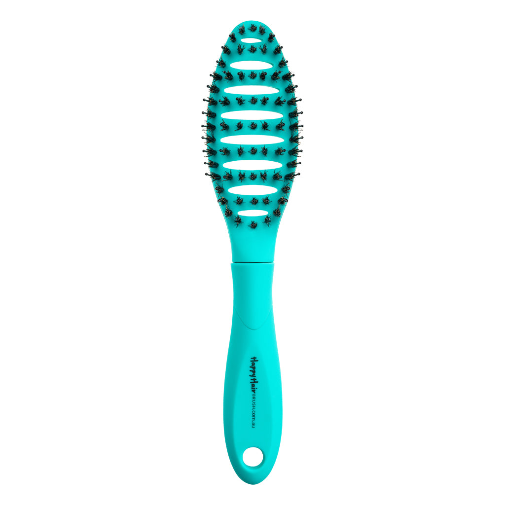 Detangling Teal Mini Hair Travel Brush by Happy Hair Brush™ Happy